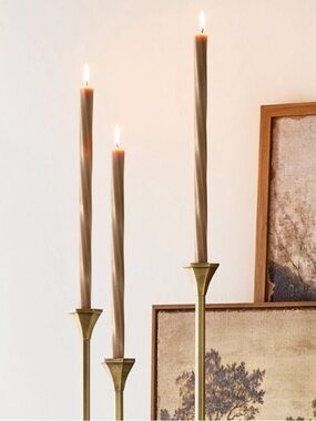 NEW Hearth & Hand 6 Pc 14” Soft Twist Brown Taper Candles